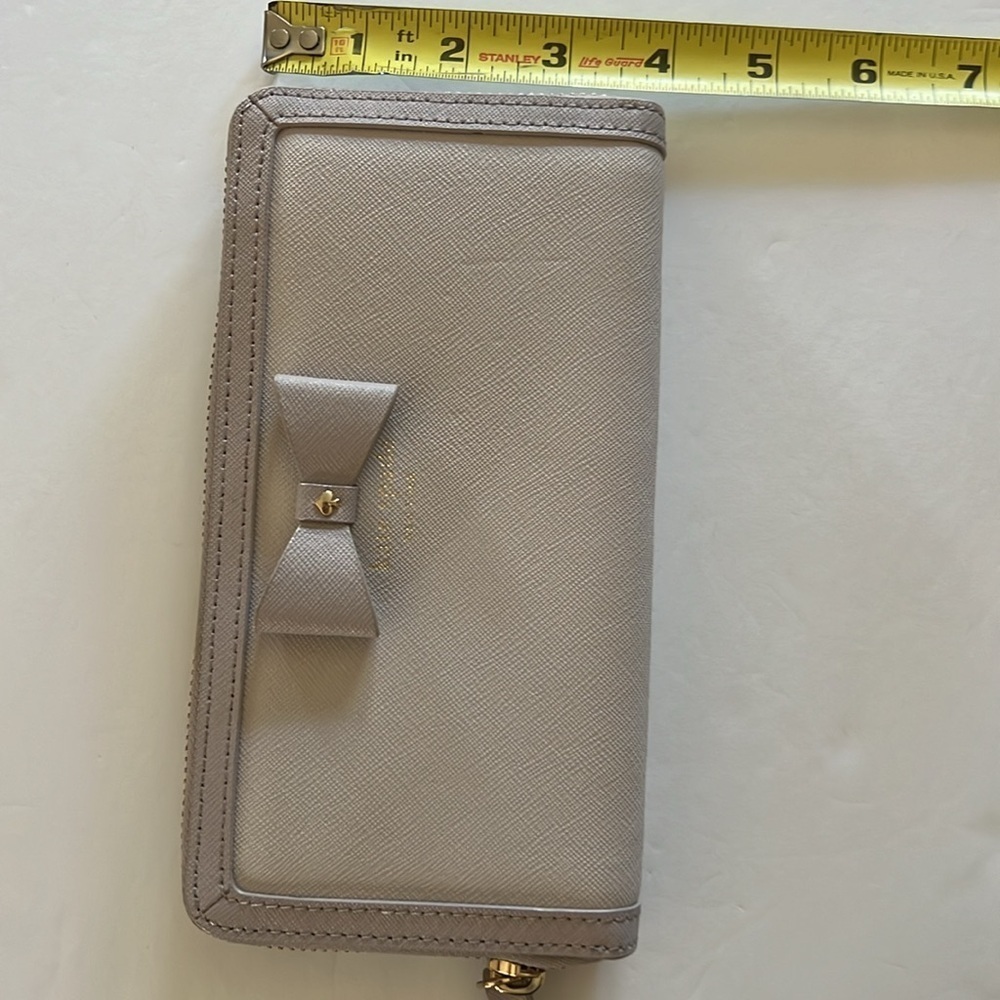 kate spade ♠️ long wallet ribbon beige 21 - excellent condition - Picture 5 of 13